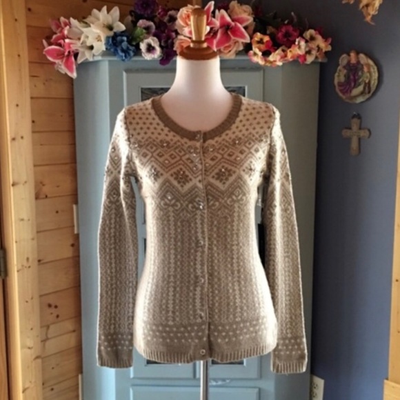 WILLI SMITH LAMBSWOOL Cardigan w/DIAMONDS NEW w/tg - Picture 5 of 5